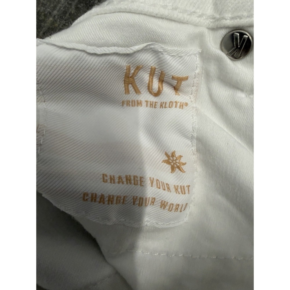 Kut From The Kloth Stella High Rise Fab Ab Flare Jeans Womens 0 White Raw Ankle - Picture 5 of 8